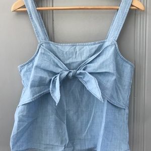 Madewell - Petite Denim Tie-Front Cami Top